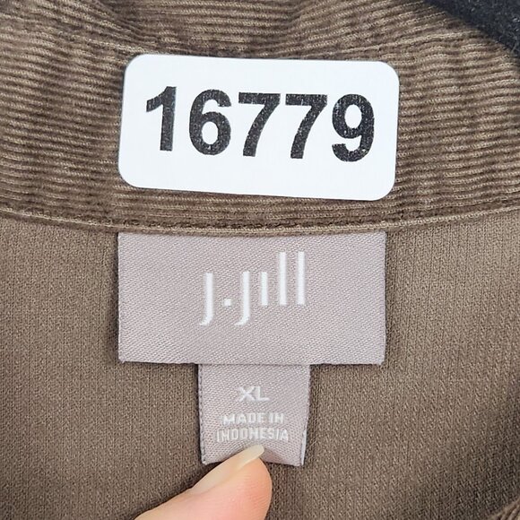 J Jill Shirt Womens Extra Large Brown Lightweight Corduroy Button Up Tunic - Picture 7 of 11